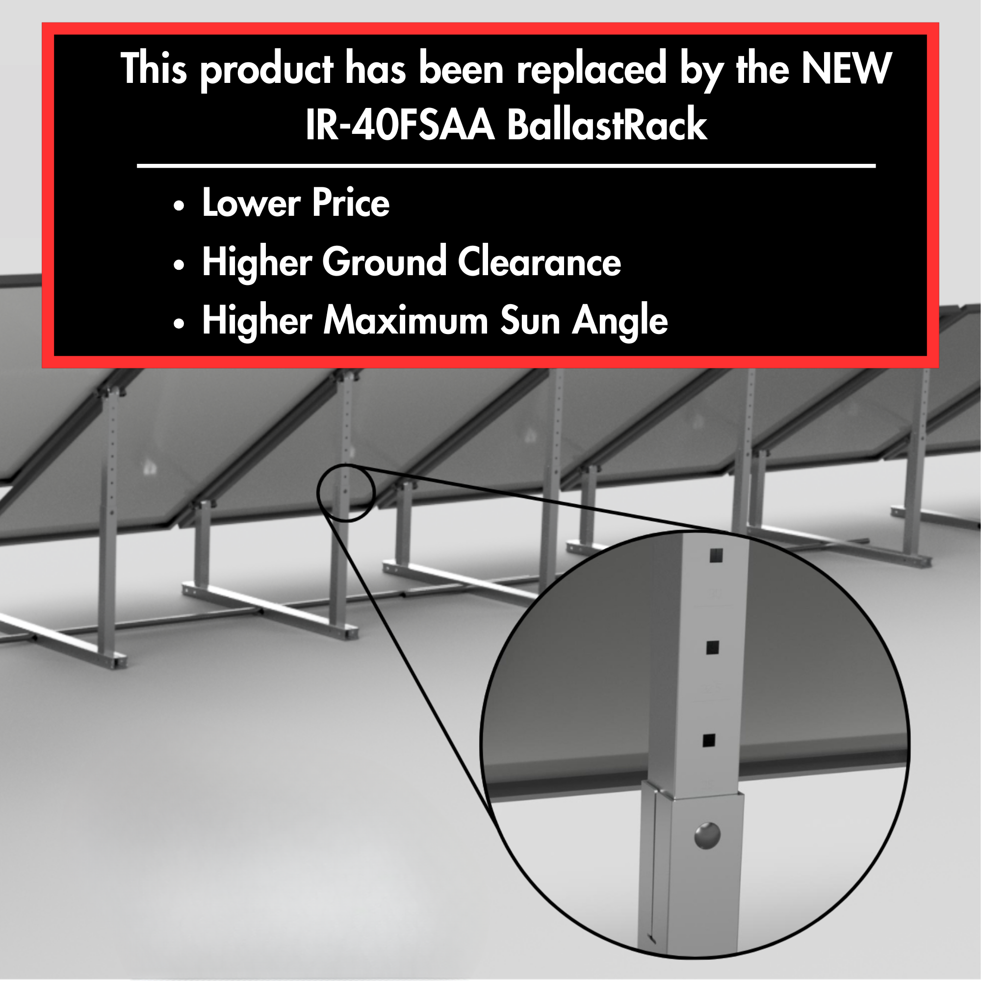 IntegraRack IR-35A Adjustable BallastRack™ Solar Module Racking System (Single Frame)